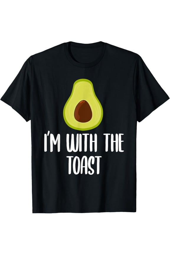 Funny I'm with the Toast Avocado Halloween Couples Costumes T-Shirt