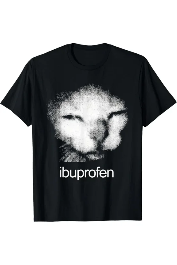 Funny Ibuprofen Cat Cringe Ugly Feline Face T-Shirt