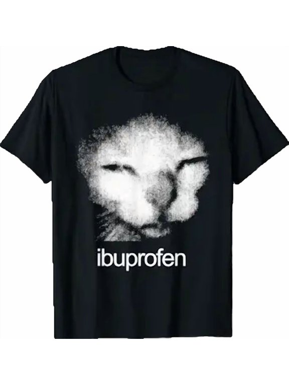 Funny Ibuprofen Cat Meme with Cringe Ugly Feline Face T-Shirt, Unisex T-Shirt