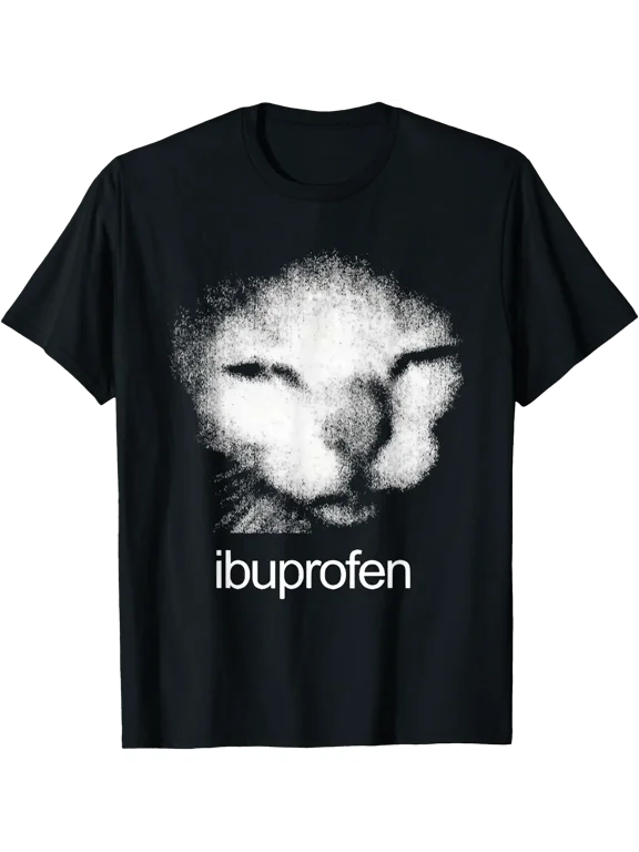 Funny Ibuprofen Cat Meme with Cringe Ugly Feline Face T-Shirt