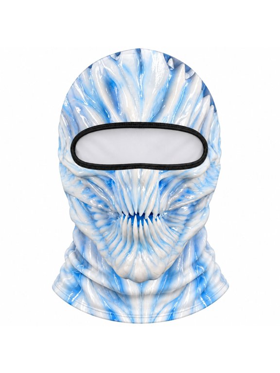 Funny Ice Alien Ski Mask 3D Printed Full Face Cover Windproof Balaclava Neck Gaiter Christmas Gift(36x26.5cm)