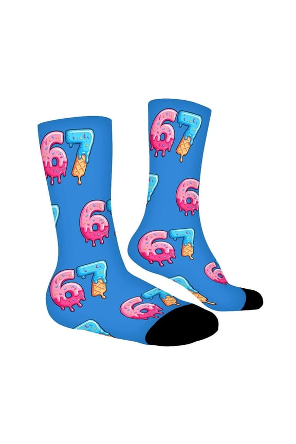 Funny Ice Cream Crew Socks for Boys Girls Kids 67 Socks Ages 7-12 Soft Cute Print Durable Everyday Wear Socks Christmas Holiday Gifts for Children