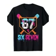 thumbnail image 1 of Funny Ice Cream Drip 67 Number Baseball Unisex Short Sleeve Casual Tee, 1 of 6