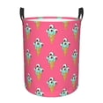 thumbnail image 1 of Funny Ice Cream Print Pink Laundry Basket with Handles - Freestanding Laundry Hamper Stands Up Well, Easy Storage Clothes Hamper in Laundry Room Bedroom Bathroom College Dorm, 1 of 5