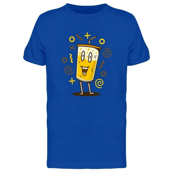 Funny Ice Cup Doodle T-Shirt Men -Image by Shutterstock, Male Large