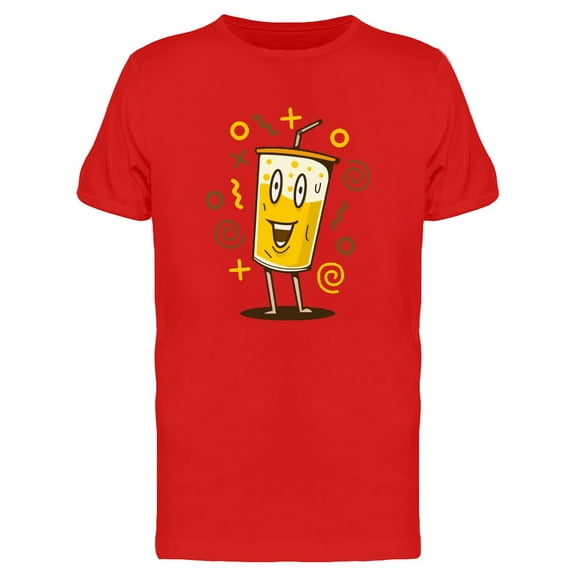Funny Ice Cup Doodle T-Shirt Men -Image by Shutterstock, Male x-Large
