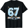 thumbnail image 1 of Funny Ice Hockey 67 Dripping Number Player Gift Short Sleeve T-Shirt, 1 of 6