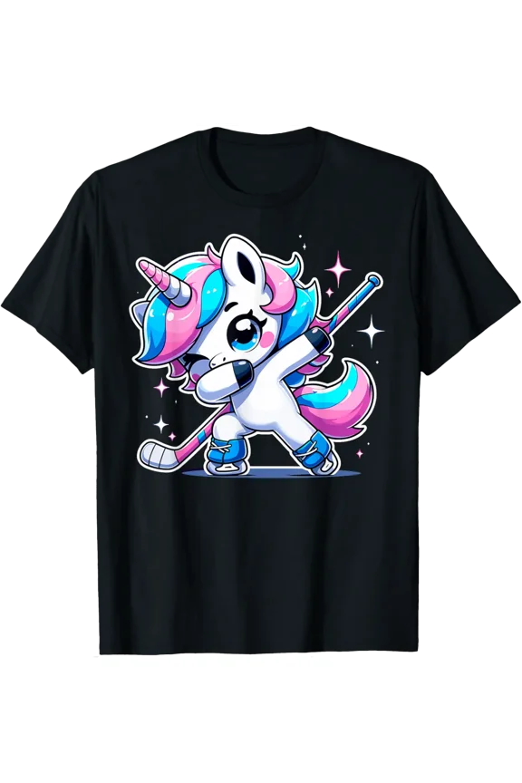 Funny Ice Hockey Player Tee Dabbing Dab Cute Unicorn T-Shirt All Size S-5Xl