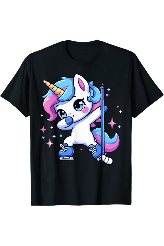 Funny Ice Hockey Player Tee Dabbing Dab Cute Unicorn T-Shirt All Size S-5Xl