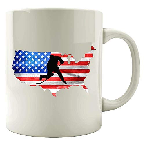 Funny Ice Hockey 11 oz Coffee Mug - Puck Stick Rink Players Referees Humor White Ceramic Gift