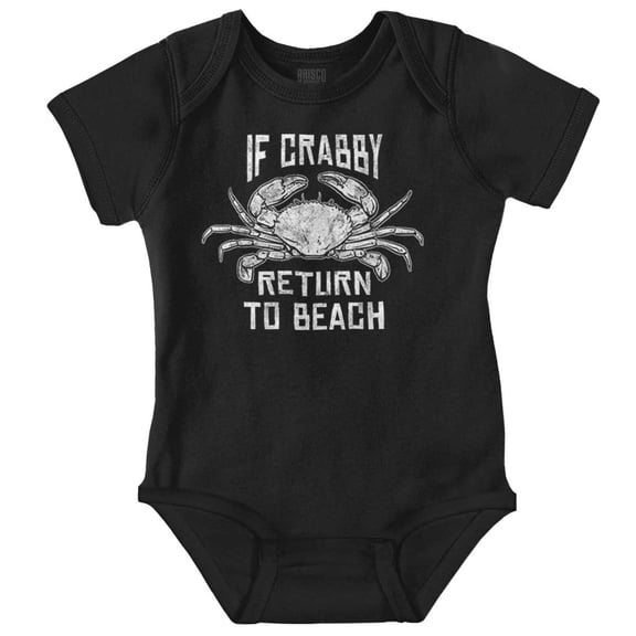 Funny If Crabby Return to Beach Joke Romper Boys or Girls Infant Baby Brisco Brands 24M
