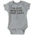 thumbnail image 1 of Funny Im Cute Moms Hot Dads Lucky Romper Boys or Girls Infant Baby Brisco Brands 12M, 1 of 7