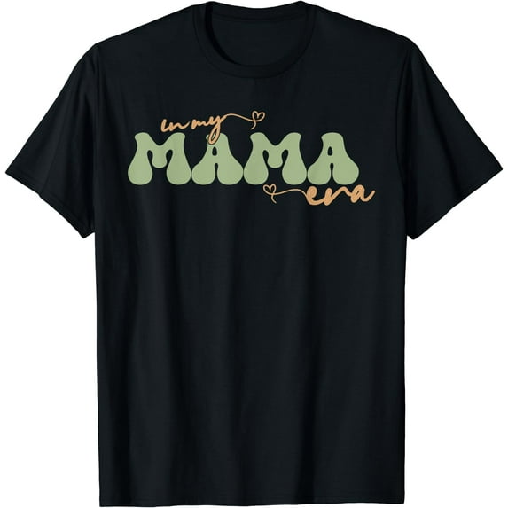 Funny In My Mama Era Lover Groovy Retro Mom Mother's Day T-Shirt Black Medium