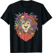 Funny Indie Style Lion Flowers Cute Hipster Outfit Men Women T-Shirt