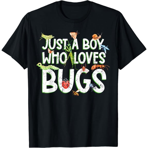 Funny Insect, Just A Boy Who Loves Bug Gift Tee Fashion Cute T-Shirt