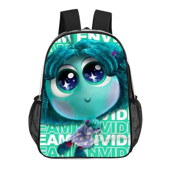 Funny Inside Out Envy 17 Inch Clear PVC Backpack, Transparent Bookbag with 2 Front Pockets Travel Work Bag Casual Sport Daypacks for Men Women