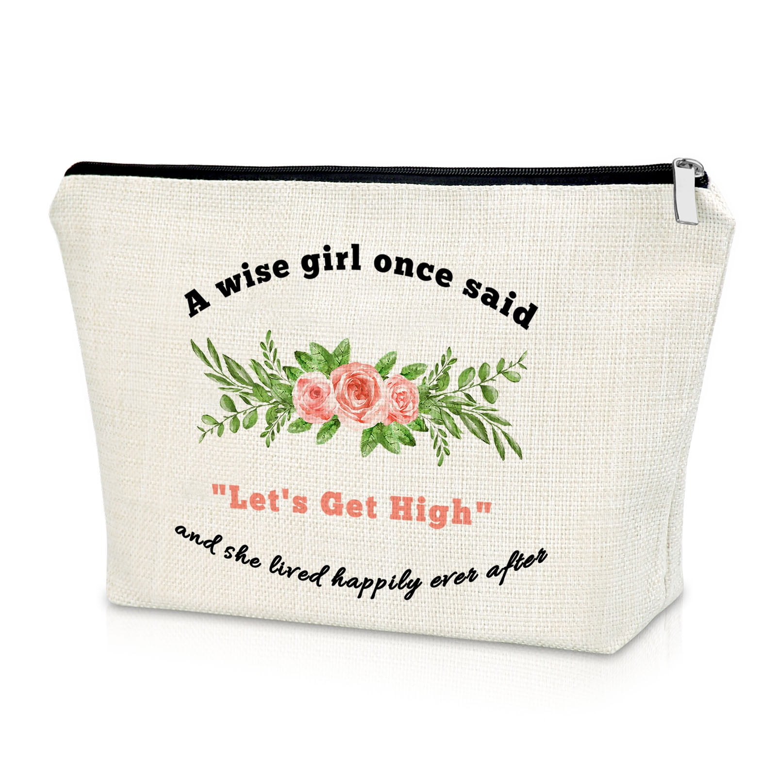 Panda Make-up Tasche „Just A Girl Who Loves Panda“ – Beige, 25 X 18 Cm | Geschenk Für Panda-Fans