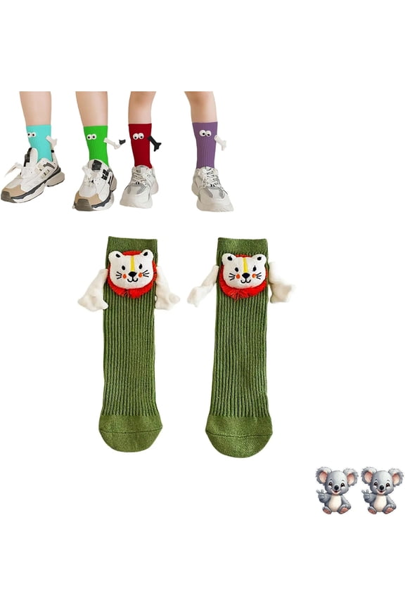 Funny & Interactive Cartoon Eyes Design Luxurious Cotton Hand Holding Socks