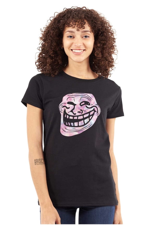 Funny Internet Troll Face Meme Women's T Shirt Ladies Tee Brisco Brands M
