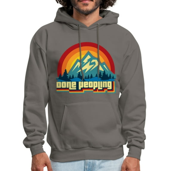 Funny Introvert Done Peopling Mountain Hoodie