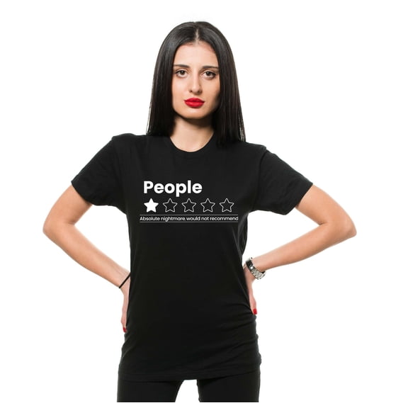 Funny Introvert Shirt People Review Not Recommend T-Shirt Anti Social Person Gift Tee (Small Grey)