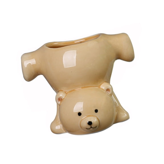 Funny Inverted Bear Pattern Flower Pots Ceramic Materials Multipurpose Plant Container Gardening Decoration