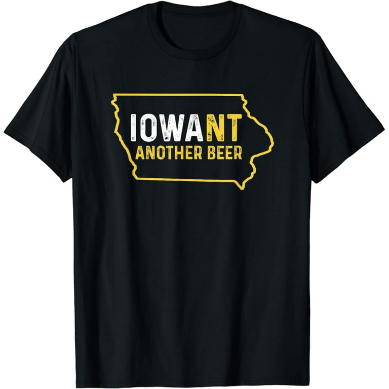 Funny Iowa Beer Shirt-Distressed Iowa State Map T Shirt