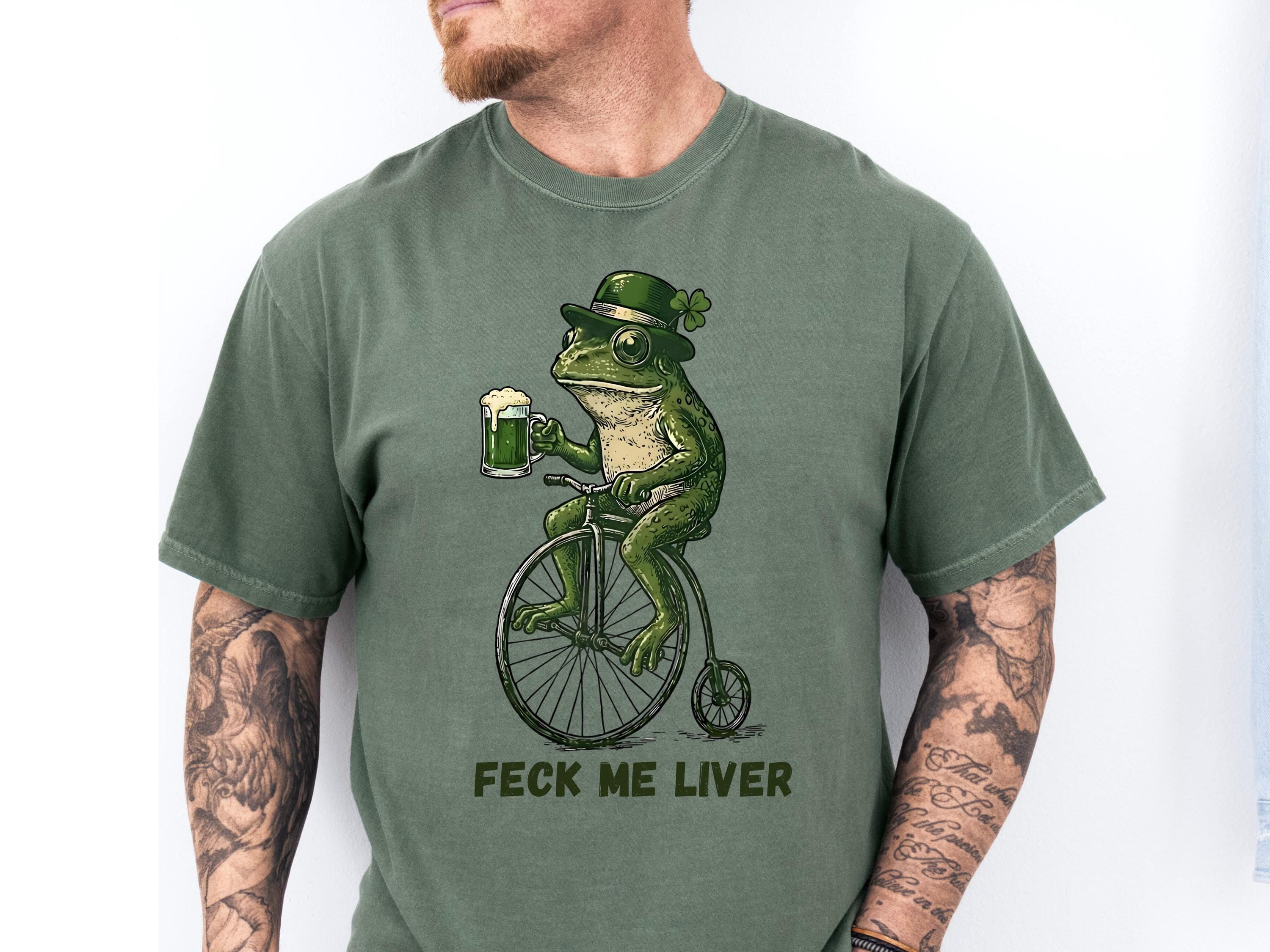 Funny Irish Frog Shirt Feck Me Liver St Patrick’s Day Drinking Tee ...