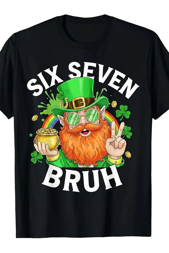 Funny Irish Gnome Pot of Gold Meme Unisex St Patricks Day Short Sleeve T-Shirt