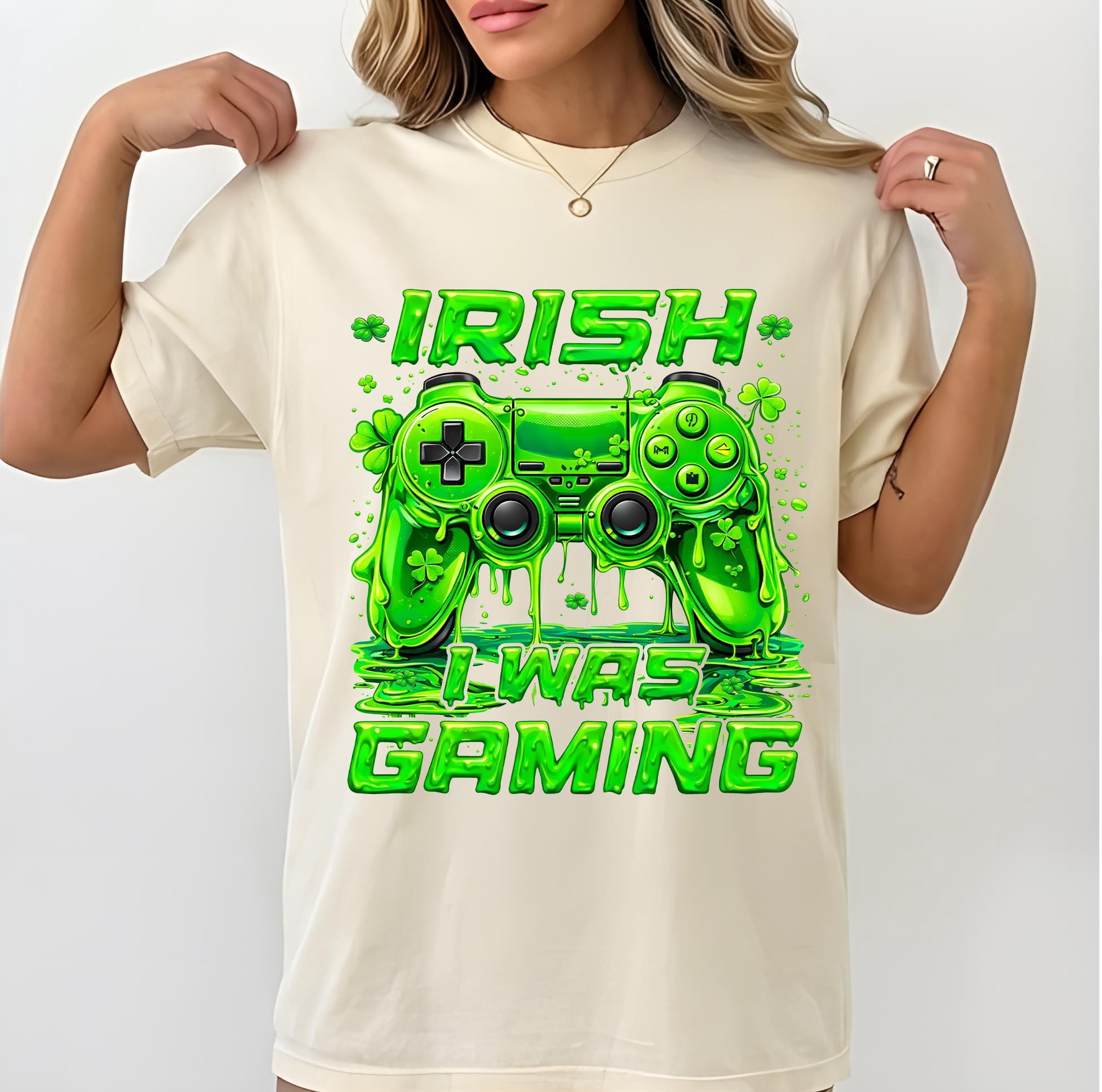 Funny Irish I Was Gaming T-Shirt for St Patrick's Day, Lucky Gamer Gift ...