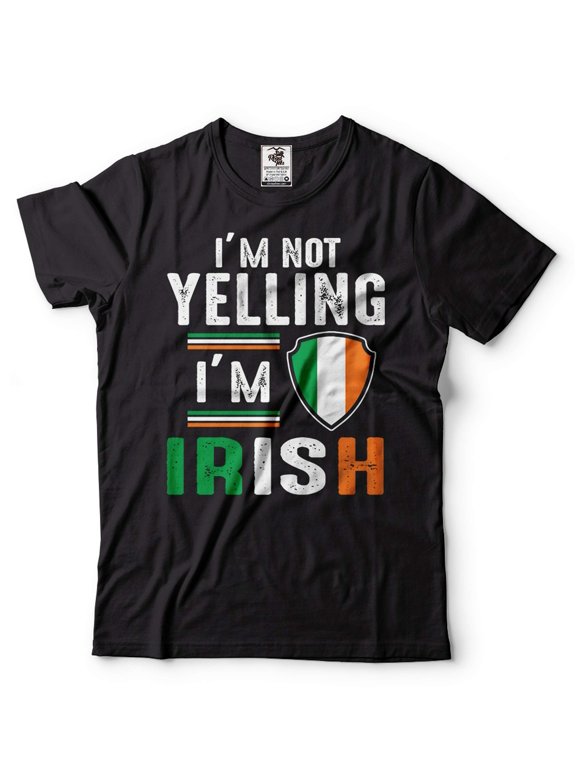 Funny Irish Shirt Ireland Patriotic Tee St Patrick's Day Humorous Shirt Saint Patrick Gifts (Large Black)