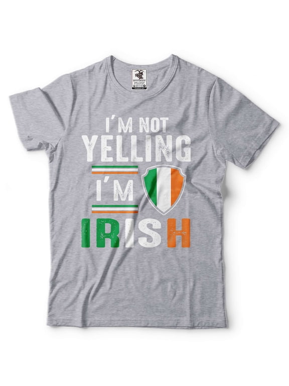 Funny Irish Shirt Ireland Patriotic Tee St Patrick's Day Humorous Shirt Saint Patrick Gifts (Small Grey)