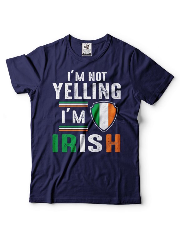 Funny Irish Shirt Ireland Patriotic Tee St Patrick's Day Humorous Shirt Saint Patrick Gifts (X-Large Navy Blue)