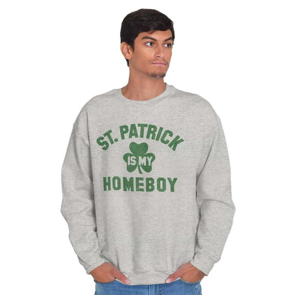 Funny Irish St. Patrick is My Homeboy Unisex Plus Fleece Graphic Sweatshirt Brisco Brands 3X