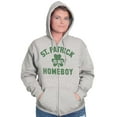 thumbnail image 1 of Funny Irish St. Patrick is My Homeboy Zip Up Hoodie Men's Women's Brisco Brands S, 1 of 6