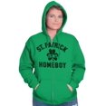 thumbnail image 1 of Funny Irish St. Patrick is My Homeboy Zip Up Hoodie Men's Women's Brisco Brands S, 1 of 6