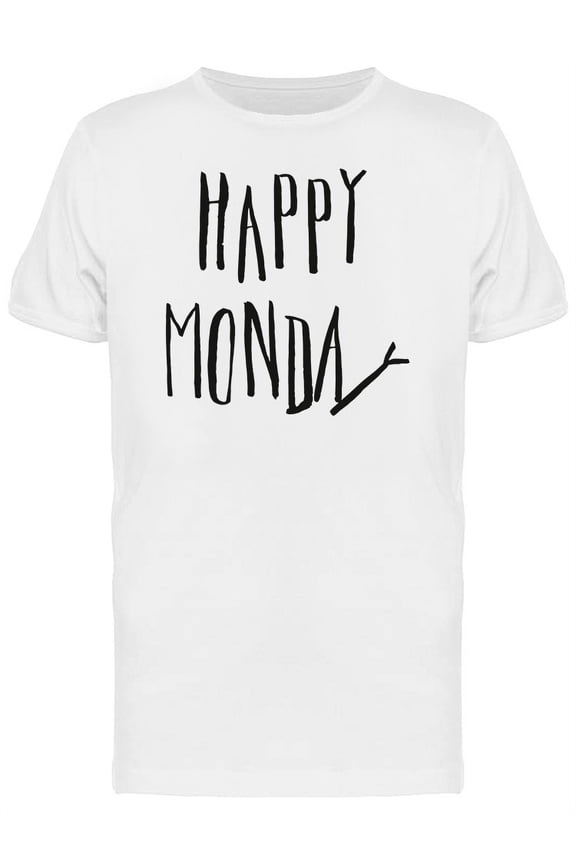 Funny Ironic Quote Happy Monday T-Shirt Men -Image by Shutterstock, Male Medium