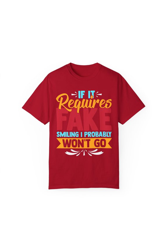 Funny Irritated Saying Introverts Sarcastic Statements Gag Vintage Characteristics Sayings Women Men Sarcasm Unisex Garment-Dyed T-shirt