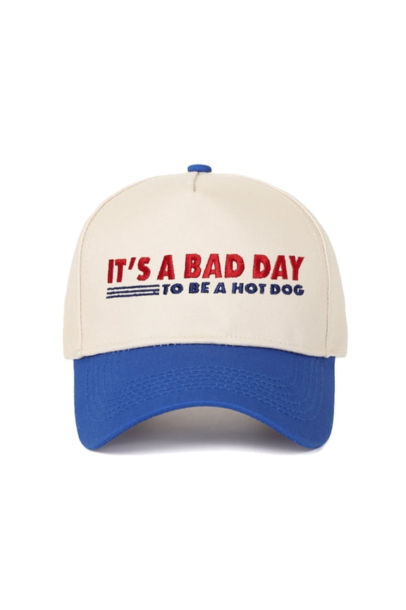 Funny It's A Bad Day to Be A Hot Dog Trucker Hat Classical Embroidered Baseball Cap for Men Women