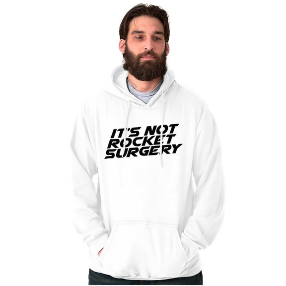 Funny It's Not Rocket Surgery Joke Unisex Plus Fleece Graphic Hoodie Brisco Brands 3X