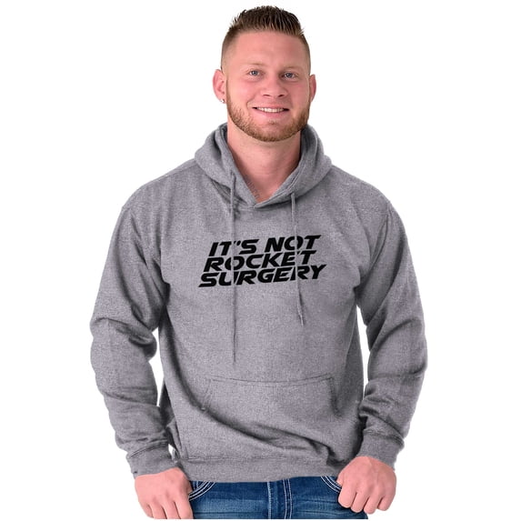 Funny It's Not Rocket Surgery Joke Unisex Plus Fleece Graphic Hoodie Brisco Brands 4X