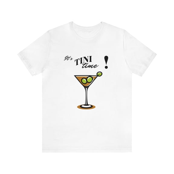 Funny It's Tini Time Martini Olive Unisex T-Shirt