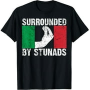Funny Italian Gift For Men Women Cool Surrounded By Stunads T-Shirt