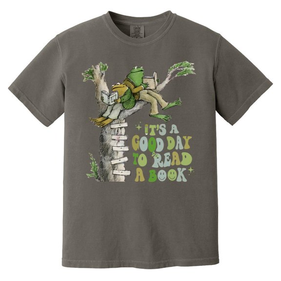 Funny Its A Good Day To Read Frog Toad Bookworm Themed Comfort Color T-Shirt