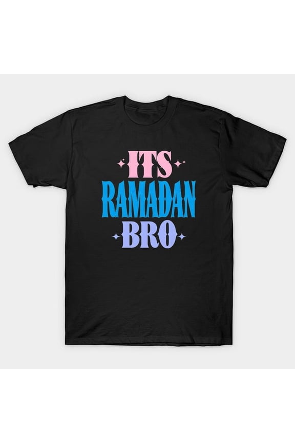 Funny Its Ramadan Bro T-Shirt Retro Muslim Graphic Tee Men's Adult Islamic Fasting Celebration Apparel Festive Holiday Top