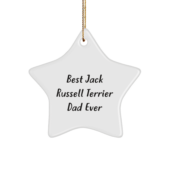 Funny Jack Russell Terrier Dad Gifts from Best Friends, 'Best Jack Russell Terrier Dad Ever' Star Ornament for Christmas Unique Gifts