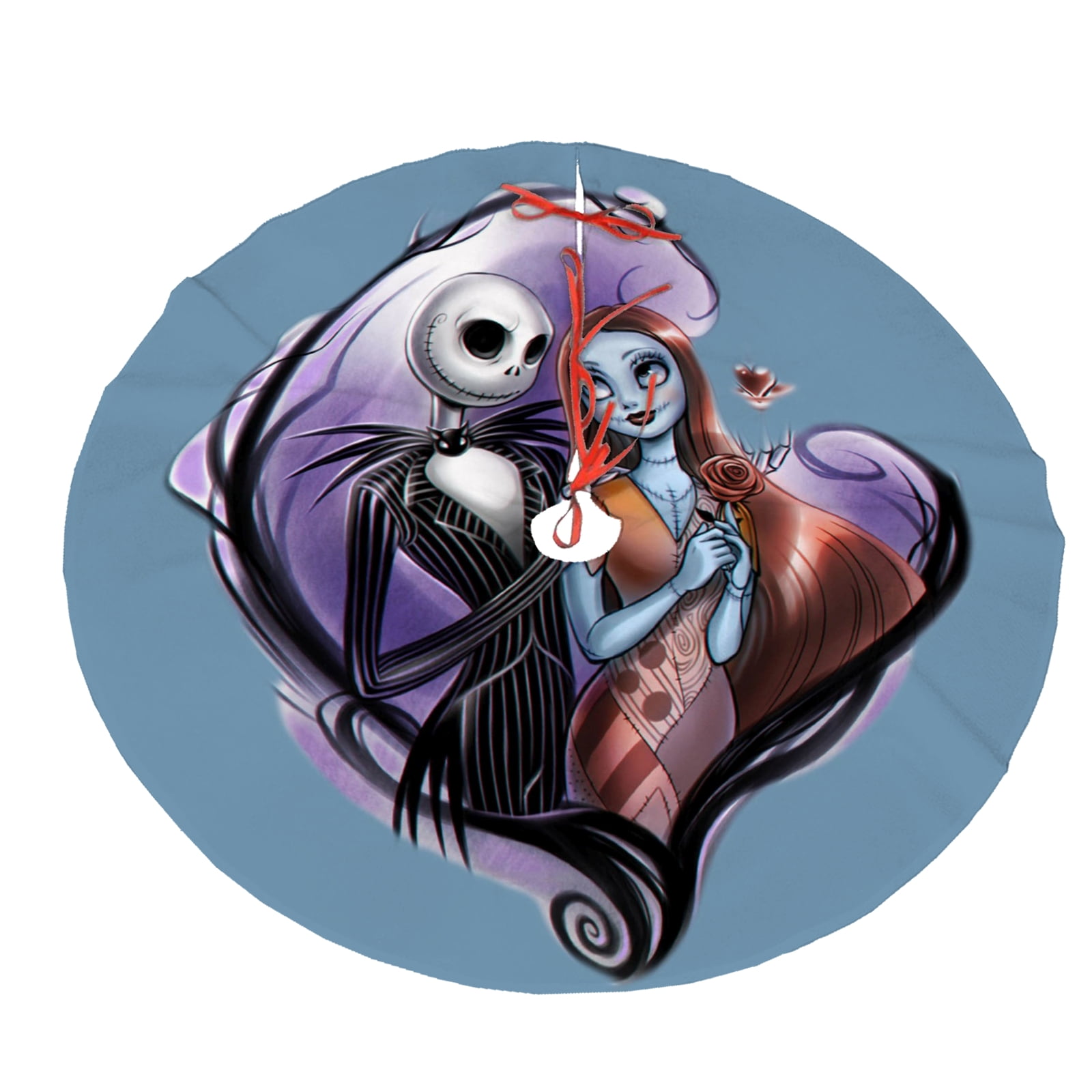 Funny Jack Sally Bat Spider  Christams Tree Skirts Mat,Texture