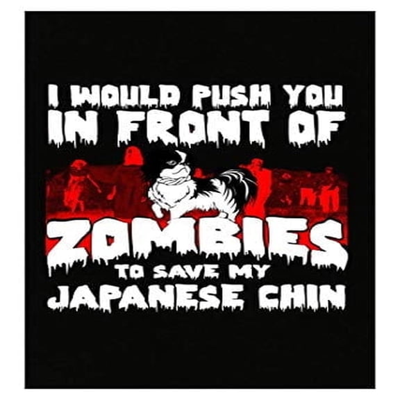 Funny Japanese Chin Zombie Humor Poster - Wall Decor Gift