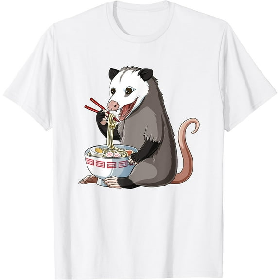 Funny Japanese Kawaii Ramen Opossum Unisex T-Shirt for Men Women Kids Toddler