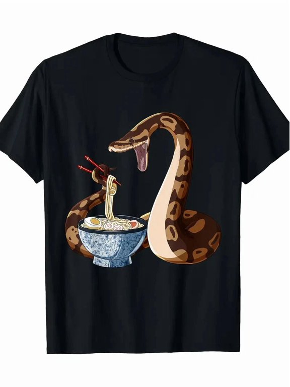 Funny Japanese Kawaii Ramen Snake Ball Python T-Shirt - 220g